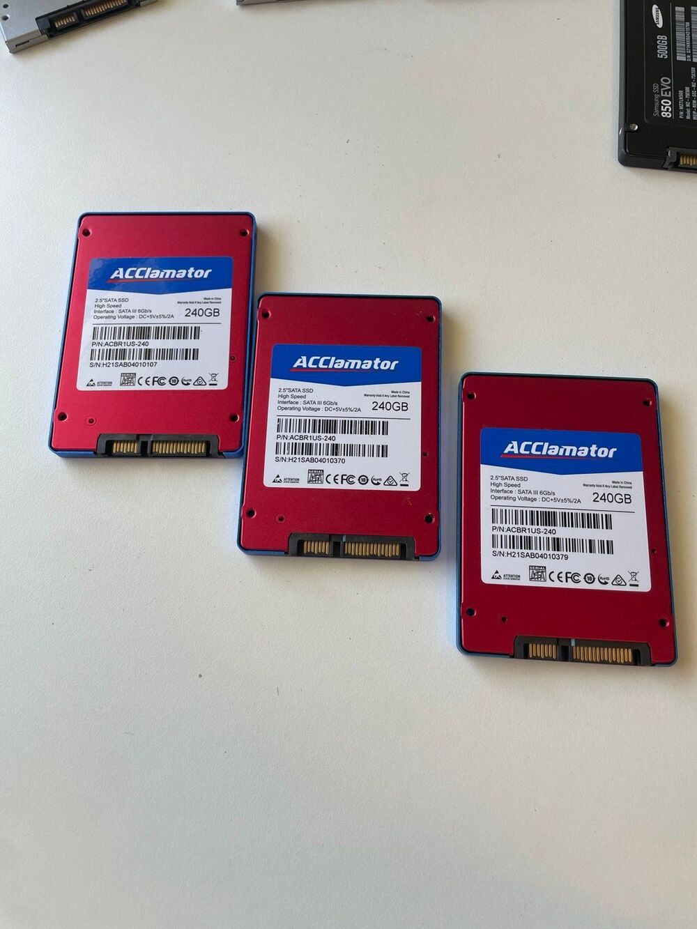 lot of 3 - NEW Acclamator 240GB SSD all 3 included